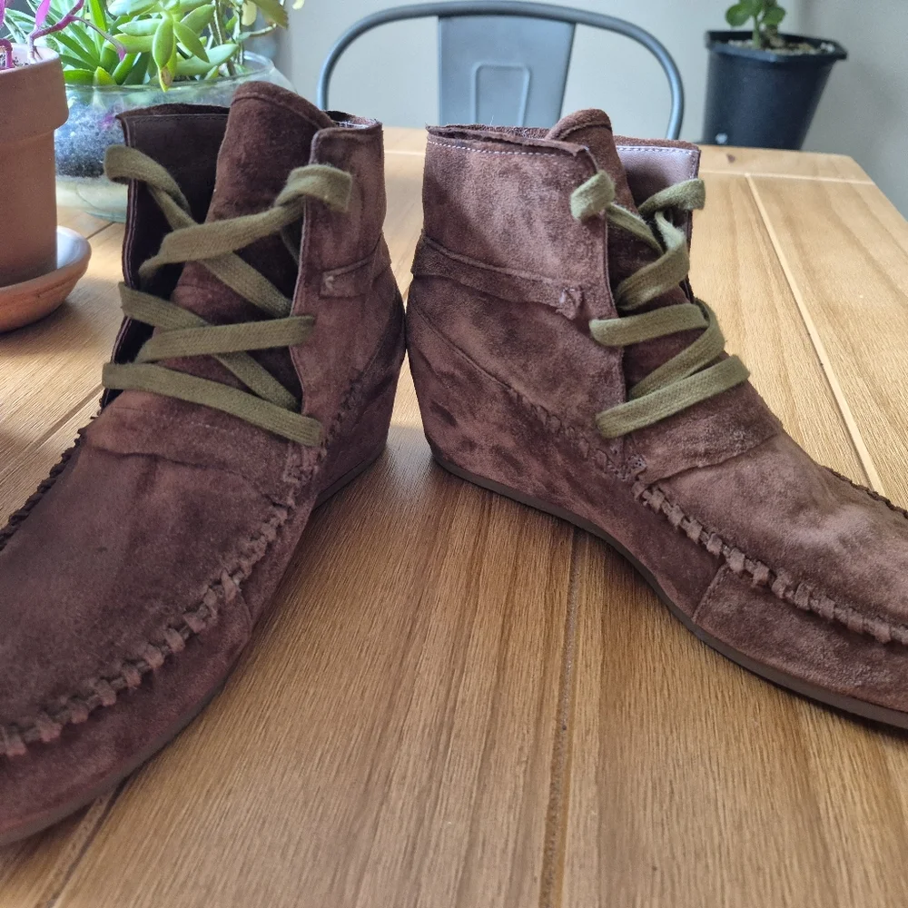 Ash Brown Suede Ankle Boots - Size 38 (7‎ US)